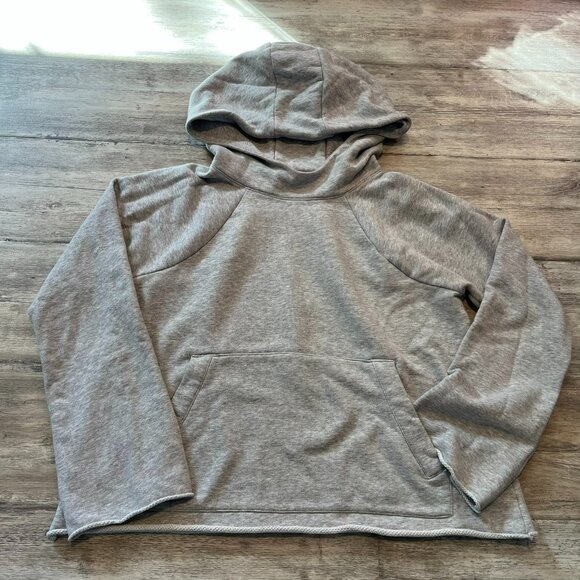 Athleta Swing French Terry Pullover Sweatshirt Hoodie, Light Gray, Large - Picture 4 of 10